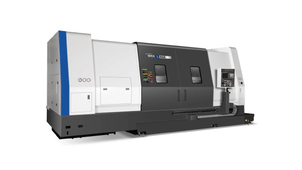 The L800A Big Bore CNC turning center has a 10in throughhole capacity for machining large cylindrical parts