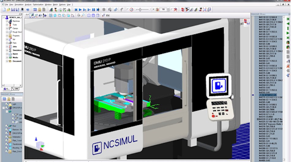 NCSIMUL&rsquo;s 3D graphics help machine operators to avoid machining crashes as algorithms and embedded process-based know-how optimize cutting conditions and standardize shop-floor documentation.