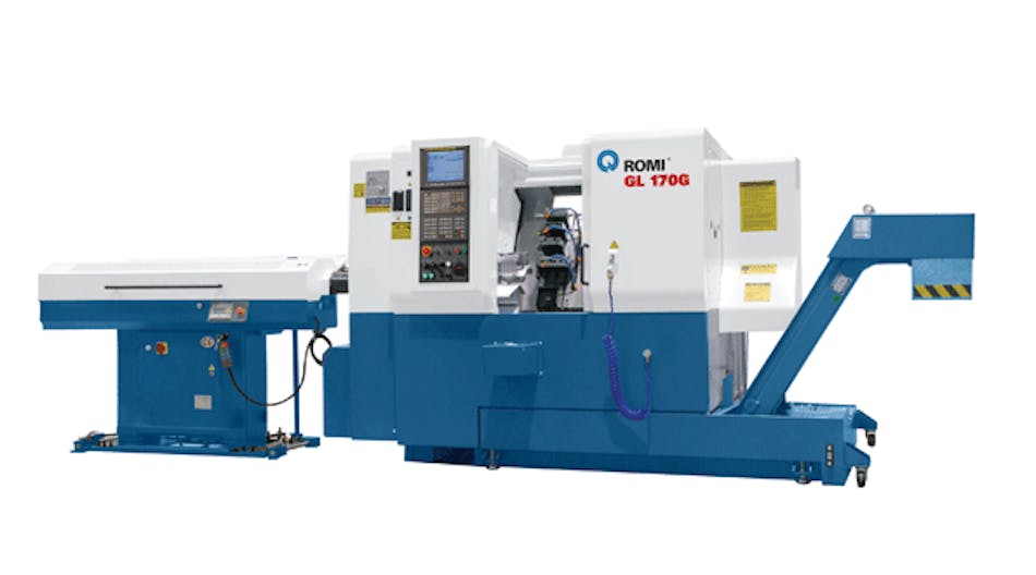 The Romi GL 170G slant-bed CNC turning center.