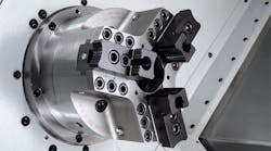 Hardinge lever-operated chucks have a drawtube connected to the jaws through a pivoting lever that is mounted on pins inside the chuck body.