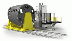 MAG39s new 6axis FTR AutoDrill combines a rigid boring mill chassis and an extendedreach ram with a ldquonimble gimbalrdquo head for precision milling and drilling on oversized parts mdash including composite and sandwich materials for aerospace structures The boring mill chassis with a heavily ribbed cast iron column and stiff guideway system provides high rigidity and vibration damping for stability while machining at high speeds MAG39s new 6axis FTR AutoDrill combines a rigid boring mill chassis and an extendedreach ram with a ldquonimble gimbalrdquo head for precision milling and drilling on oversized parts mdash including composite and sandwich materials for aerospace structures The boring mill chassis with a heavily ribbed cast iron column and stiff guideway system provides high rigidity and vibration damping for stability while machining at high speeds