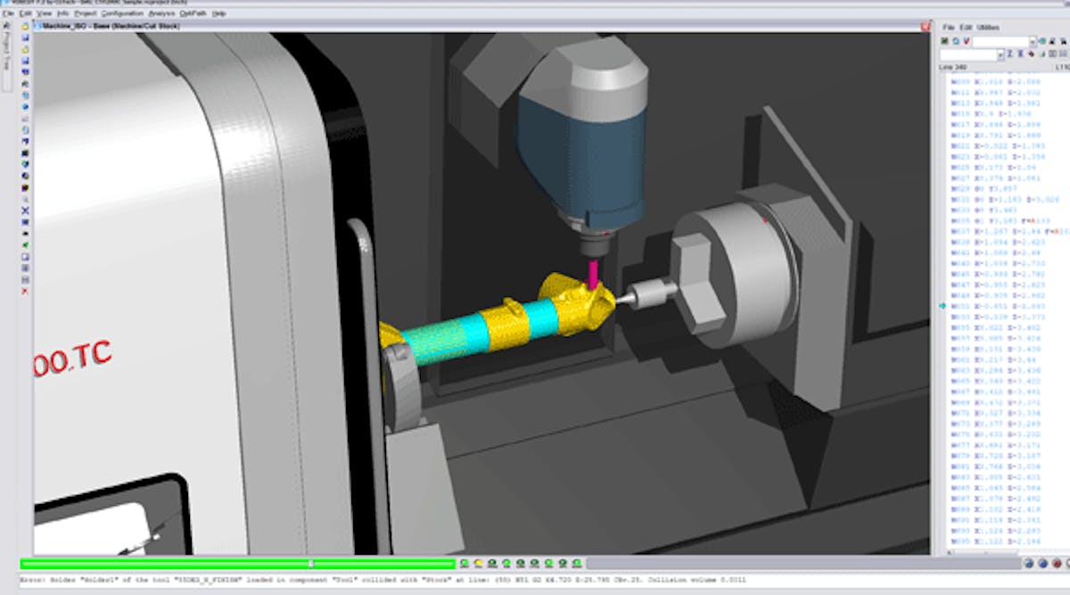 Vericut 7.2 is a standalone simulation program that can interface with numerous different CAM systems.