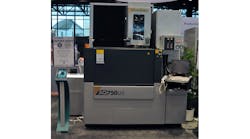 The AQ750LH on display at IMTS 2012 has a 24in Z cutting capability and a fixed table design that allows for heavier workpieces to be machined without affecting table positioning or accuracy The AQ750LH on display at IMTS 2012 has a 24in Z cutting capability and a fixed table design that allows for heavier workpieces to be machined without affecting table positioning or accuracy