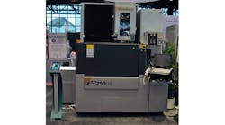The AQ750LH, on display at IMTS 2012, has a 24-in. Z cutting capability and a fixed table design that allows for heavier workpieces to be machined without affecting table positioning or accuracy.