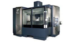 The Makino F9 vertical machine (like its companion, the F8) have dual sliding doors to simplify loading and unloading of large workpieces. The open-corner, open-ceiling design allows wide access for setups and changeovers, which supports WIP productivity and overall lead-times.
