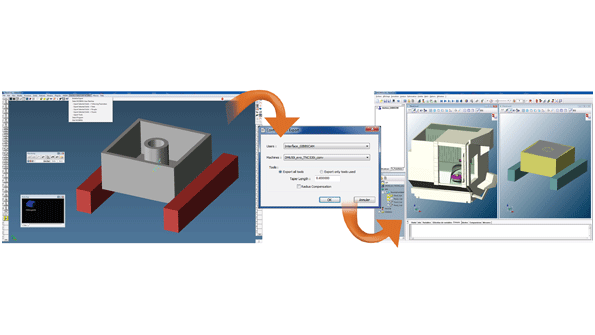 The NCSIMUL Plugin establishes a link from the GibbsCAM CNC directly to NCSIMUL the NCSIMUL NC simulation and feedrate optimization program