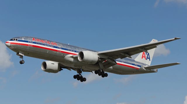American Airlines will configure the 777-300ER with three passenger classes, giving it seating capacity for up to 386 passengers. The jet also is equipped with Wi-Fi and &ldquo;lie flat&rdquo; seats in first class and business class.