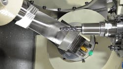 Blade machining on a Mitsui Seiki VERTEX 5505XB VMC at its Turbine Technology Center in Franklin Lakes NJ Blade machining on a Mitsui Seiki VERTEX 5505XB VMC at its Turbine Technology Center in Franklin Lakes NJ