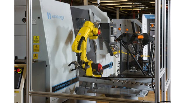 Hardinge Inc. demonstrated automated production of hydraulic spool valve housings on its T51 MSY SP Super-Precision turning center.