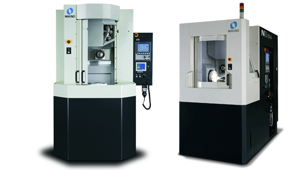The N2 platform machines have a 26sqft footprint but the fouraxis N2 left has a 400mm high 400mmdiameter cylindrical work envelope while the N25XA right holds 300mm cylindrical workpieces up to 270mm high