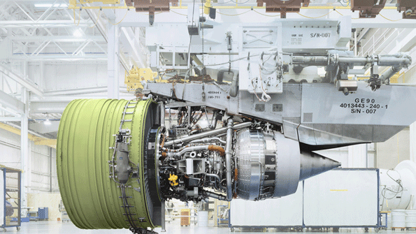 GE Aviationrsquos GE90 highbypass turbofan aircraft engines are built exclusively for the Boeing 777 and the engine builder has been selected to work with Boeing Commercial Airplanes to develop an improved engine for the revised version of the jet scheduled to appear later this decade