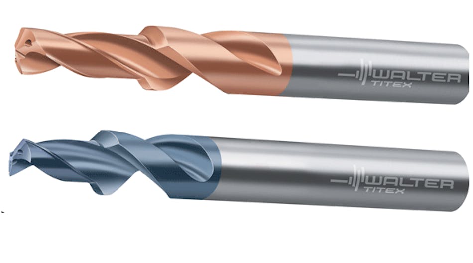 Walter&rsquo;s new chamfering drills, the Walter Titex X&centerdot;treme Step 90 (above) and the Walter Titex X&centerdot;treme Pilot Step 90 (below), are effective for a broad range of materials.