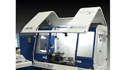 The Nanoform X “ultra precision” machining system has a fully opening upper enclosure that gives the operator access to the inner surfaces of the machine. The sloped sides on the upper enclosure and the stainless steel tray over the machine’s granite base improve swarf containment and reduce clean-up time. The Nanoform X “ultra precision” machining system has a fully opening upper enclosure that gives the operator access to the inner surfaces of the machine. The sloped sides on the upper enclosure and the stainless steel tray over the machine’s granite base improve swarf containment and reduce clean-up time.