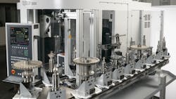 Vollmerrsquos QXD series machines have modular automation components that can be added to any model at any time and hold up to 64 individual PCD tools thanks to RFID tracked pallets A smaller pallet system ND260 holds up to 29 tools Vollmerrsquos QXD series machines have modular automation components that can be added to any model at any time and hold up to 64 individual PCD tools thanks to RFID tracked pallets A smaller pallet system ND260 holds up to 29 tools