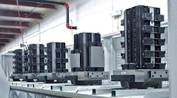 AME developed workholding tombstone devices capable of running 56 different block sizes from a 10-station pallet changer for TRD Manufacturing in Machesney Park, Illinois. It is able to produce over 450 different parts, in sequences ranging from one-off to 500 pieces.