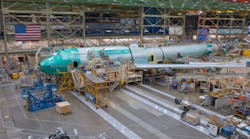 Boeing builds the 747-8 at its Everett, Wash., assembly plant. It is the largest commercial jet built in the U.S.