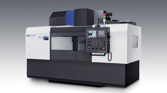 Hwacheon&rsquo;s Vesta heavy-duty machining series has wide four-box guide ways in the Y-axis and wide box ways in the X and Z-axes, to achieve machine rigidity. A two-speed gear-driven spindle with integrated drive provides stable, high-speed cutting and high torque values.