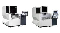 Makino’s U3 and U6 machines offer X-, Y- and Z-axis travels of 370 X 270 X 220 mm, and 650 X 450 X 420 mm, respectively. The U3 (right) will accommodate a max. workpiece size of 770 X 590 X 220 mm, with a payload of 1,322 lb.; the U6 holds sizes up to 1,000 X 800 X 400 mm with a maximum payload of 3,307 lbs. Makino’s U3 and U6 machines offer X-, Y- and Z-axis travels of 370 X 270 X 220 mm, and 650 X 450 X 420 mm, respectively. The U3 (right) will accommodate a max. workpiece size of 770 X 590 X 220 mm, with a payload of 1,322 lb.; the U6 holds sizes up to 1,000 X 800 X 400 mm with a maximum payload of 3,307 lbs.