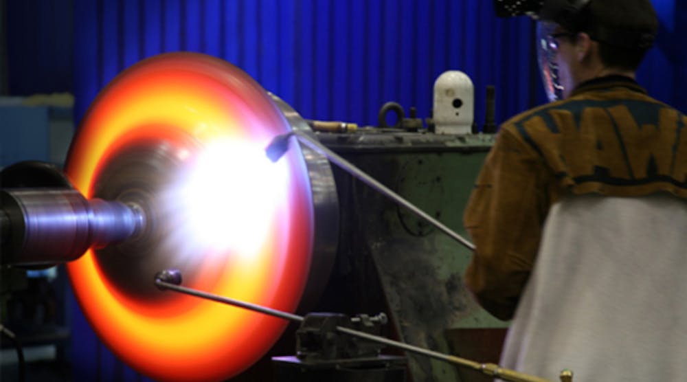 Metal spinning involves a disc revolving at controlled speeds on a lathe-like machine, with a spinning mandrel imparting the shape of the finished design. The finished parts are able to be used in place of welded or fabricated shapes.