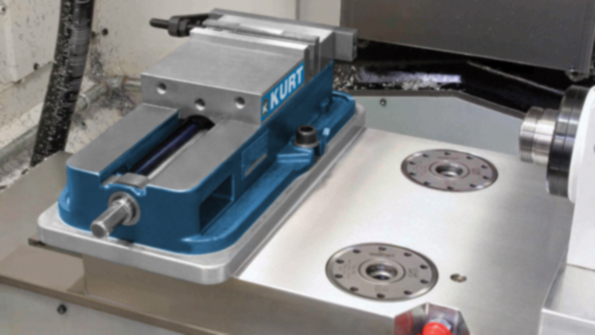 A typical workholding setup change requiring 20 minutes using standard methods is done in less than two minutes according to Kurt Manufacturing