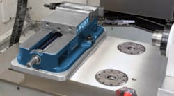 A typical workholding set-up change requiring 20 minutes using standard methods is done in less than two minutes, according to Kurt Manufacturing.