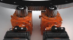 The MSR TwinDrive was redesigned for performance and appearance, “as required for high-tech machine-tool component design,” according to Redex. It’s supplied as a self-contained sub-assembly, ready to be implemented. Depending on machine arrangement, the machine tool OEM can use a bevel box as an option. The MSR TwinDrive was redesigned for performance and appearance, “as required for high-tech machine-tool component design,” according to Redex. It’s supplied as a self-contained sub-assembly, ready to be implemented. Depending on machine arrangement, the machine tool OEM can use a bevel box as an option.