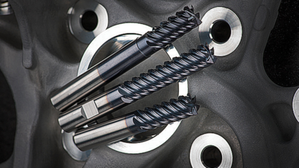 IMCO Carbide Tool developed the Omega M726 and M725 end mills to address the specific difficulty of machining in hardened steels