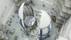 At Astrotech Space Operations at Cape Canaveral the US Navy39s MUOS2 satellite is encapsulated in a protective fairing as launch preparations proceed