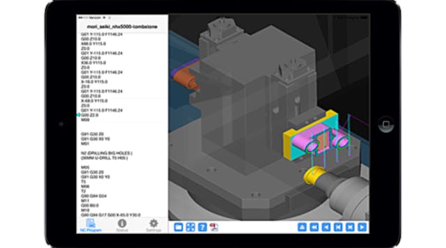 Vericut Reviewer &mdash; now formatted for iPad &mdash; shows animations of CNC machining processes to machine tool operators, suppliers, customers, etc. It is a stand-alone viewer that requires no license, and can play forward and backward while removing and replacing material.
