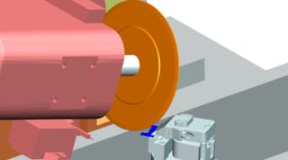 NUMRoto tool grinding software now allows use of a production clamping system for profile inserts in the 3-D simulator.