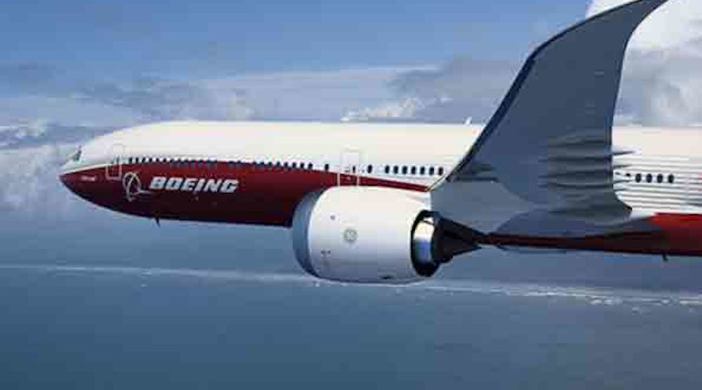 Boeing launched the 777X program in 2013 with a record-breaking number of firm orders and customer commitments. The program is expected to borrow some significant design details from the current 787 Dreamliner, including its composite wings and GE9X high-bypass turbofan engines.