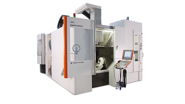The Mikron HPM 800U highprecision machining center which will be outfitted with an advanced palletchanging system as part of GF Machining Solutionsrsquo demonstration of automated machining to increase production capacity and maintain growth strategies