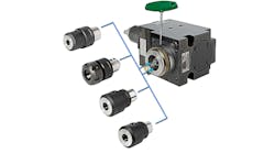 The compact Eppinger C3, C4 and C5 connection base holders make fast, simple tool changes possible — and require only minimal space within a machine tool, so they can easily handle larger workpieces. The compact Eppinger C3, C4 and C5 connection base holders make fast, simple tool changes possible — and require only minimal space within a machine tool, so they can easily handle larger workpieces.