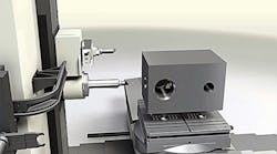 The contouring head has a standard Capto C8 interface, and loads tools via the machine&apos;s automatic toolchanger.