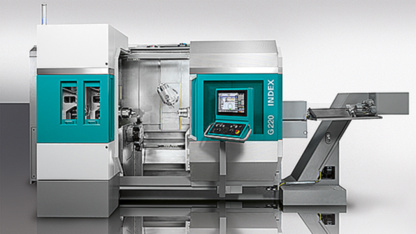 With 1280 mm between the main and counter spindle the G220 has a maximum turning length of 1000 mm The wide work area gives operators access to the main and counter spindles the turret and the motorized milling spindle and the operating panel