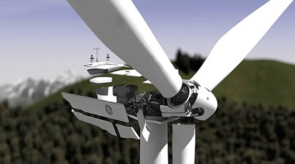 GE&rsquo;s Brilliant series wind turbines use an GE database to analyze tens of thousands of data points/second across a wind farm, to boost power output and increase revenue potential. The 2.75-120 has a 120-meter rotor with single-blade pitch control. The design includes load management controls, low acoustic emissions, and electrical power conversion capability.