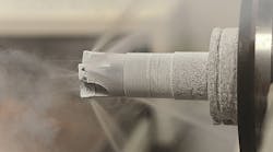 Liquid nitrogen is transmitted through the spindleturret and tool body to the cutting edge to cool the surface thereby allowing higher speedsfeeds Liquid nitrogen is transmitted through the spindleturret and tool body to the cutting edge to cool the surface thereby allowing higher speedsfeeds