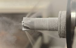 Liquid nitrogen is transmitted through the spindleturret and tool body to the cutting edge to cool the surface thereby allowing higher speedsfeeds Liquid nitrogen is transmitted through the spindleturret and tool body to the cutting edge to cool the surface thereby allowing higher speedsfeeds