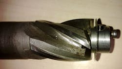 A close view of a cutter with the chiplocking arrangement A close view of a cutter with the chiplocking arrangement