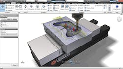 A CAD design for an XBOX controller displays the anticipated toolpaths to be generated for the CNC router that would complete the design to manufacturing sequence A CAD design for an XBOX controller displays the anticipated toolpaths to be generated for the CNC router that would complete the design to manufacturing sequence