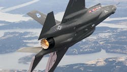 The F35 Lightning II jet fighter is a stealthenabled aircraft designed and built by Lockheed Martin powered by a single turbofan engine built and supplied by Pratt amp Whitney The F35 Lightning II jet fighter is a stealthenabled aircraft designed and built by Lockheed Martin powered by a single turbofan engine built and supplied by Pratt amp Whitney