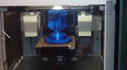 One of three XYZprinting DaVinci 3D printers at Royal Machine, producing a workholding fixture model in preparation for final manufacturing. One of three XYZprinting DaVinci 3D printers at Royal Machine, producing a workholding fixture model in preparation for final manufacturing.