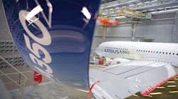 The Airbus A350-1000 wings measure 105X20 ft., with a surface area and shape specially developed to maximize air speed and fuel efficiency. The Airbus A350-1000 wings measure 105X20 ft., with a surface area and shape specially developed to maximize air speed and fuel efficiency.