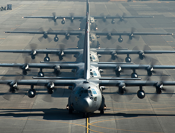 The C130 Hercules is a Lockheeddesigned and built fourengine aircraft powered by RollsRoyce AE 2100 turboprop engines used as a troop medivac and cargo transport aircraft