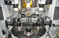 The SPV clamp bore face grinder the gear is clamped on the internal diameter of the bore and rotated in a direction opposite to that of the cup wheel at a high surface speed The SPV clamp bore face grinder the gear is clamped on the internal diameter of the bore and rotated in a direction opposite to that of the cup wheel at a high surface speed