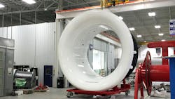 To test the GE9X turbofan jet engine GE Aviation reportedly invested about 10 million at the Peebles Ohio Testing Operation including the design and fabrication of the 18ftdiameter 12fthigh fiberglass testing bellmouth inlet duct To test the GE9X turbofan jet engine GE Aviation reportedly invested about 10 million at the Peebles Ohio Testing Operation including the design and fabrication of the 18ftdiameter 12fthigh fiberglass testing bellmouth inlet duct