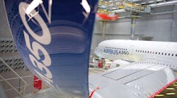 Airbus uses CFRP panels to manufacture the 213-ft. long wings of its A350-1000 wide-body commercial aircraft. The extensive use of lightweight materials, and the novel design details that the CFRP make possible, are intended to reduce fuel consumption, extend range, and increase carrying capacity for the jets.