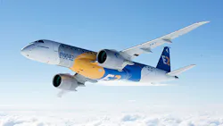 The first EJets E2 aircraft an E190E2 jet completed a threehour 20minute flight well ahead of the program schedule The first EJets E2 aircraft an E190E2 jet completed a threehour 20minute flight well ahead of the program schedule