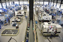 At United Grindingrsquos Studer factory in Thun Switzerland a reconfigured production system incorporates all manufacturing operations for the entire product portfolio into one assembly line which the machine tool builder noted is improving its ability to meet specific customer demands and delivery requirements quickly and efficiently At United Grindingrsquos Studer factory in Thun Switzerland a reconfigured production system incorporates all manufacturing operations for the entire product portfolio into one assembly line which the machine tool builder noted is improving its ability to meet specific customer demands and delivery requirements quickly and efficiently