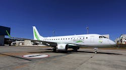 The Embraer E170 is a narrow-body, twin-engine jet for regional and medium-range commercial aircraft service. During testing scheduled in August and September in Brazil, and E170 will be used by Boeing and Embraer to test several new aircraft design technologies.